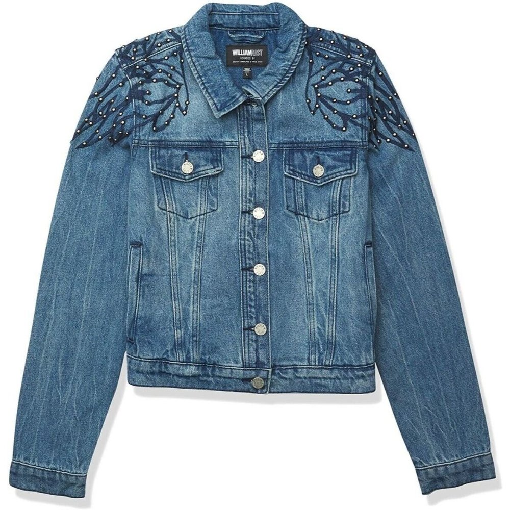 William Rast Studded Denim Jacket Size Small